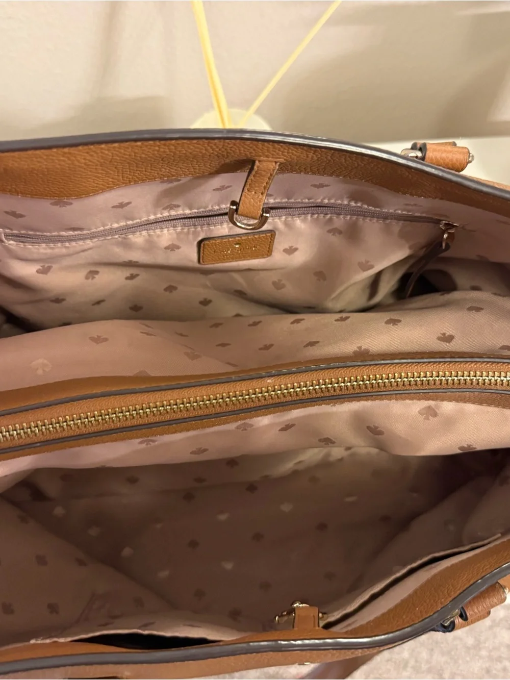 kate spade Brown Pebble Leather Tote with Dual Straps